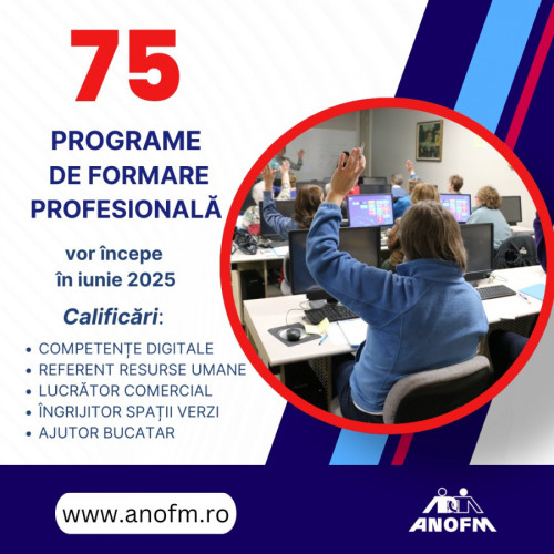 ANOFM va organiza programe gratuite de formare profesională în 2025