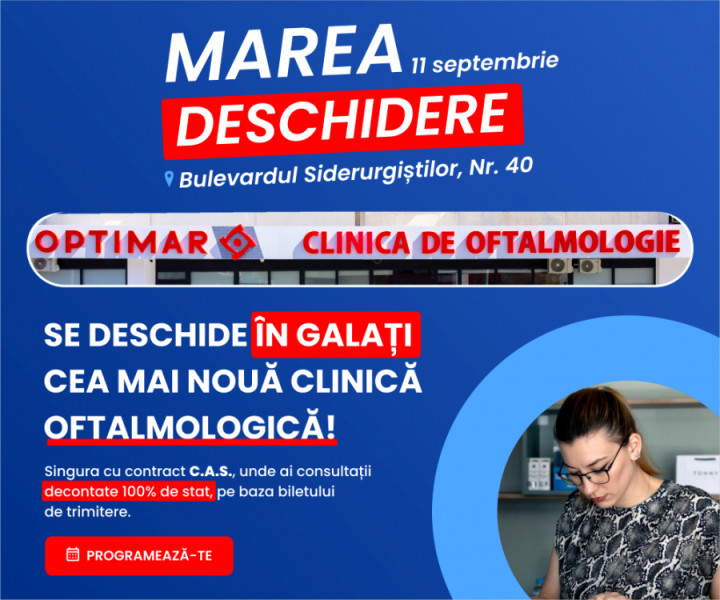 Optimar: clinica exclusiv oftalmologică din Galați oferă consultații decontate integral CNAS