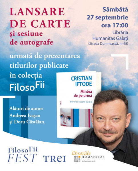 Lansare de carte cu Cristian Iftode la librăria Humanitas din Galați
