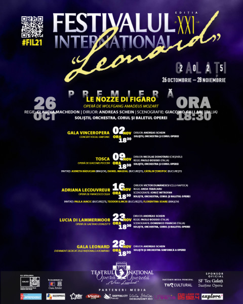 Festivalul Leonard reînvie magia operei la Galați în șase weekenduri
