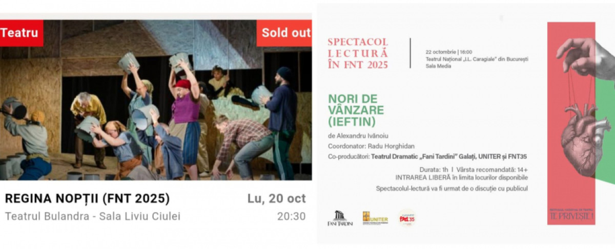 Trupa Teatrului „Fani Tardini” din Galați joacă la Festivalul Național de Teatru